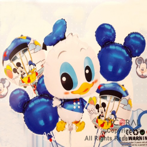 SET DE GLOBOS METALIZADO DONALD CON OREJAS AZULES 5 UNIDADES X 1